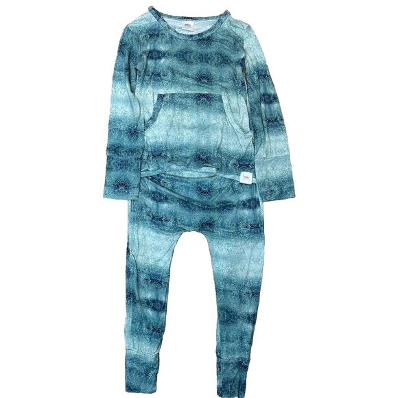 Ready Set Romper 3T-4T Crystallized Ombre Blue Teal Long Sleeve One Piece Bamboo - Picture 1 of 9
